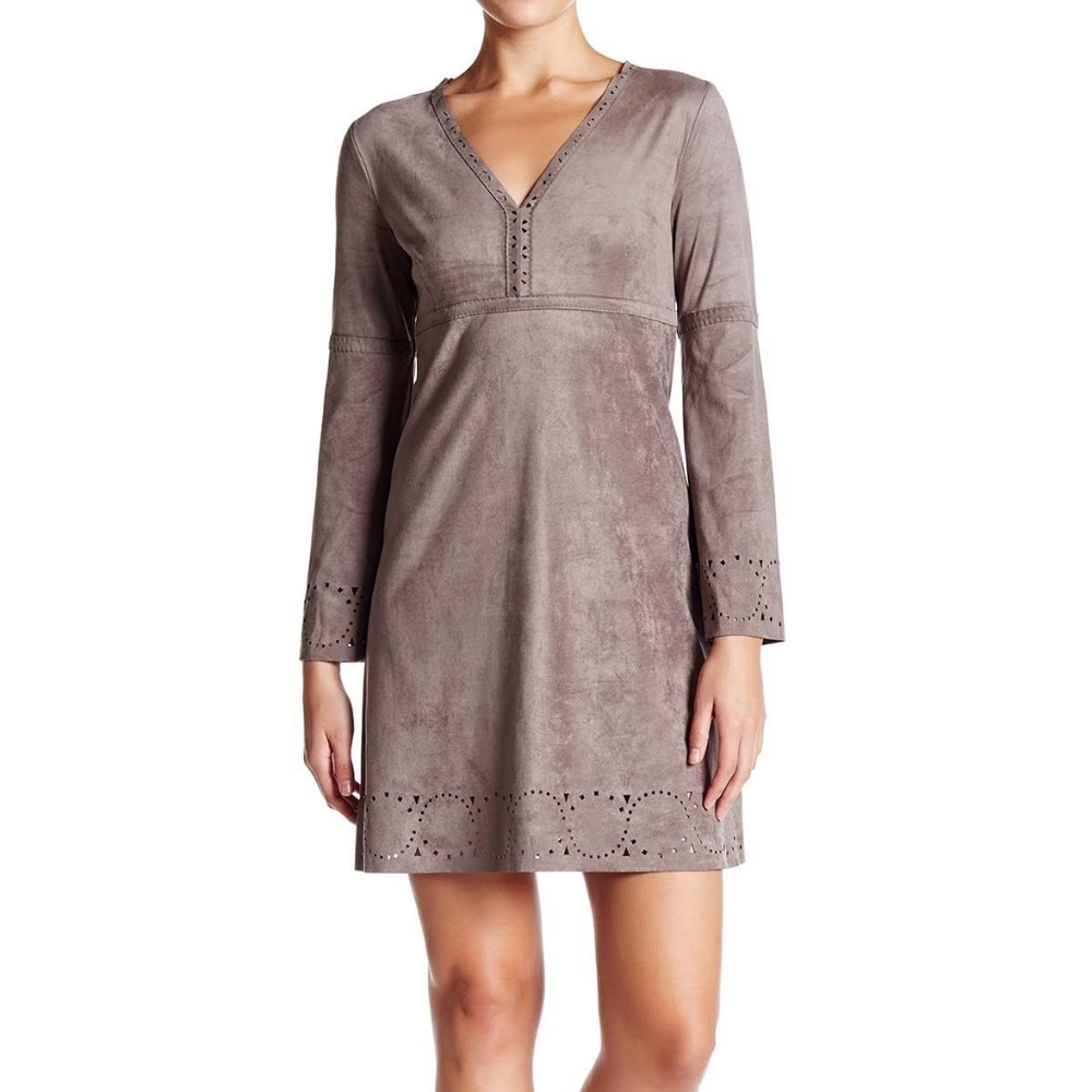 Gray Bell Sleeve Mini Dress